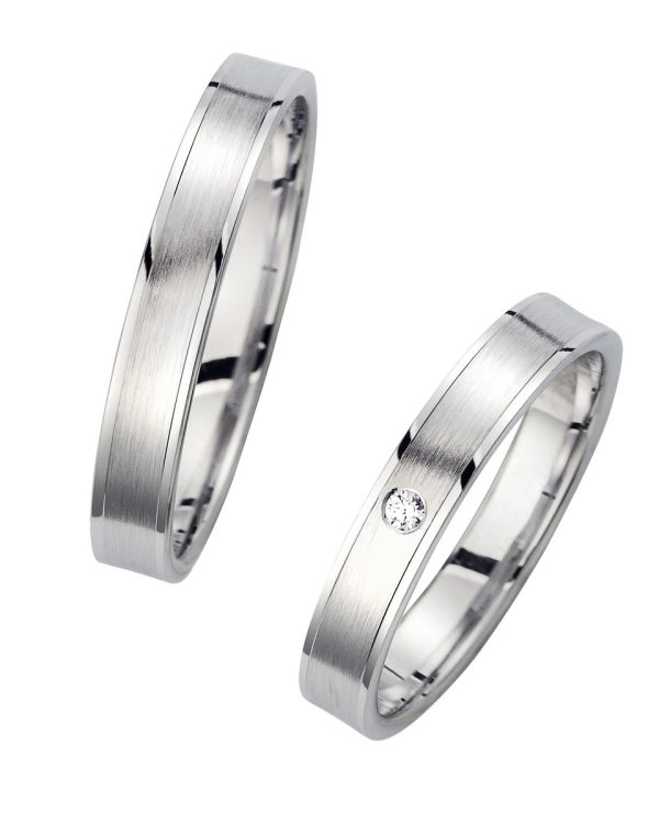 Trauringe mit Weißgold und Brillant im Damenring – modern und elegant für stilvolle Hochzeiten