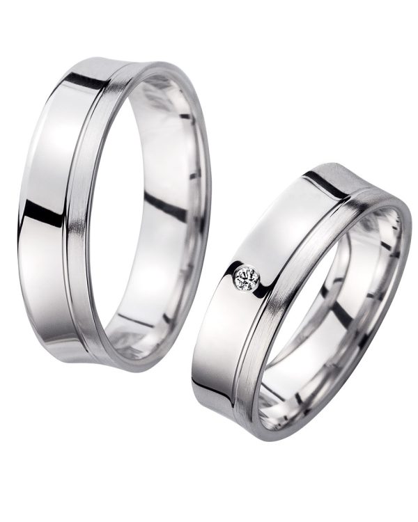 Trauringe mit Weißgold und Brillant – modernes Design mit stilvoller Eleganz